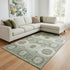 8' X 10' Olive Green And Beige Abstract Geometric Washable Area Rug With UV Protection