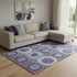 8' X 10' Purple And Silver Abstract Geometric Washable Area Rug With UV Protection