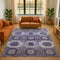8' X 10' Purple And Silver Abstract Geometric Washable Area Rug With UV Protection