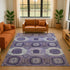8' X 10' Purple And Silver Abstract Geometric Washable Area Rug With UV Protection