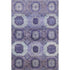 8' X 10' Purple And Silver Abstract Geometric Washable Area Rug With UV Protection