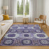 8' X 10' Purple And Silver Abstract Geometric Washable Area Rug With UV Protection