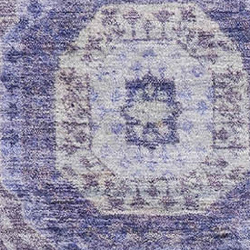 8' X 10' Purple And Silver Abstract Geometric Washable Area Rug With UV Protection