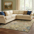 8' X 10' Brown Blue And Gold Oriental Washable Area Rug With UV Protection