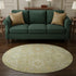 8' Sage Copper And Ivory Oriental Washable Round Rug With UV Protection