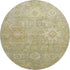 8' Sage Copper And Ivory Oriental Washable Round Rug With UV Protection