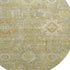 8' Sage Copper And Ivory Oriental Washable Round Rug With UV Protection