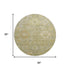 8' Sage Copper And Ivory Oriental Washable Round Rug With UV Protection