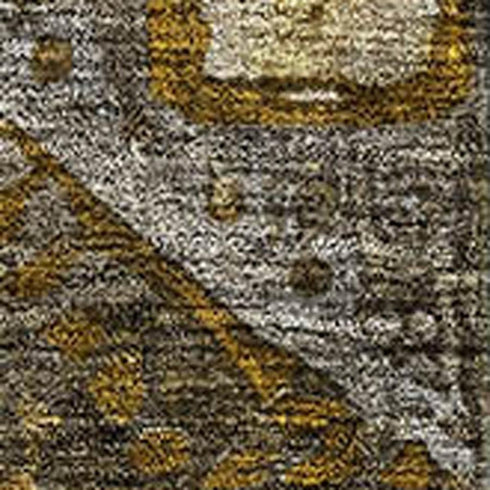 9' X 12' Brown Gold And Beige Abstract Geometric Washable Area Rug With UV Protection