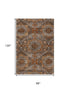 8' X 10' Copper Rust And Beige Abstract Geometric Washable Area Rug With UV Protection