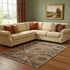 8' X 10' Copper Rust And Beige Abstract Geometric Washable Area Rug With UV Protection