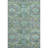 5' X 8' Green Blue And Beige Abstract Geometric Washable Area Rug With UV Protection