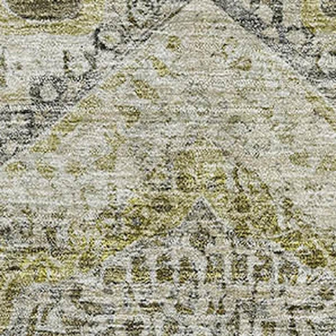 5' X 8' Khaki Beige And Gray Abstract Geometric Washable Area Rug With UV Protection