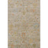5' X 8' Beige Orange And Blue Floral Washable Area Rug With UV Protection