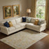 9' X 12' Beige Orange And Blue Floral Washable Area Rug With UV Protection