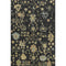 5' X 8' Black Gold And Blue Floral Washable Area Rug With UV Protection