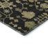 5' X 8' Black Gold And Blue Floral Washable Area Rug With UV Protection