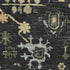 5' X 8' Black Gold And Blue Floral Washable Area Rug With UV Protection