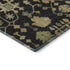 9' X 12' Black Gold And Blue Floral Washable Area Rug With UV Protection
