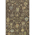 5' X 8' Brown Gold And Blue Floral Washable Area Rug With UV Protection
