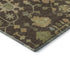 8' Brown Gold And Blue Floral Washable Round Rug With UV Protection