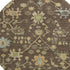8' Brown Gold And Blue Floral Washable Round Rug With UV Protection
