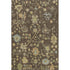8' X 10' Brown Gold And Blue Floral Washable Area Rug With UV Protection