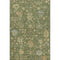 5' X 8' Fern Green Gold And Blue Floral Washable Area Rug With UV Protection