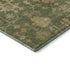 8' Fern Green Gold And Blue Floral Washable Round Rug With UV Protection