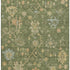8' X 10' Fern Green Gold And Blue Floral Washable Area Rug With UV Protection