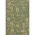 9' X 12' Fern Green Gold And Blue Floral Washable Area Rug With UV Protection