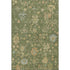 9' X 12' Fern Green Gold And Blue Floral Washable Area Rug With UV Protection