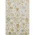 8' X 10' Ivory Gold And Blue Floral Washable Area Rug With UV Protection