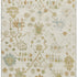 8' X 10' Ivory Gold And Blue Floral Washable Area Rug With UV Protection