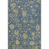 5' X 8' Navy Blue And Gold Floral Washable Area Rug With UV Protection