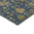 5' X 8' Navy Blue And Gold Floral Washable Area Rug With UV Protection
