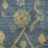 5' X 8' Navy Blue And Gold Floral Washable Area Rug With UV Protection