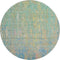 8' Teal Purple And Gold Abstract Washable Round Rug With UV Protection
