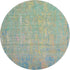 8' Teal Purple And Gold Abstract Washable Round Rug With UV Protection