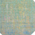 8' Teal Purple And Gold Abstract Washable Round Rug With UV Protection