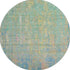 8' Teal Purple And Gold Abstract Washable Round Rug With UV Protection