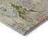 5' X 8' Beige Blue And Gold Floral Washable Area Rug With UV Protection