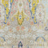5' X 8' Beige Blue And Gold Floral Washable Area Rug With UV Protection