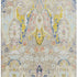 5' X 8' Beige Blue And Gold Floral Washable Area Rug With UV Protection