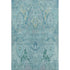5' X 8' Blue Teal And Artichoke Green Floral Washable Area Rug With UV Protection