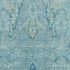 5' X 8' Blue Teal And Artichoke Green Floral Washable Area Rug With UV Protection