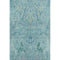 8' X 10' Blue Teal And Artichoke Green Floral Washable Area Rug With UV Protection