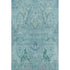 8' X 10' Blue Teal And Artichoke Green Floral Washable Area Rug With UV Protection