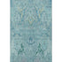 8' X 10' Blue Teal And Artichoke Green Floral Washable Area Rug With UV Protection