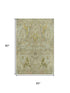5' X 8' Khaki Gold And Beige Floral Washable Area Rug With UV Protection